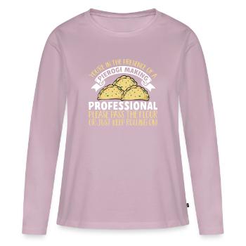 Polish Food Pierogi - Women's Premium Organic Long Sleeve Shirt - dusky pink - Front - Julia (174cm)