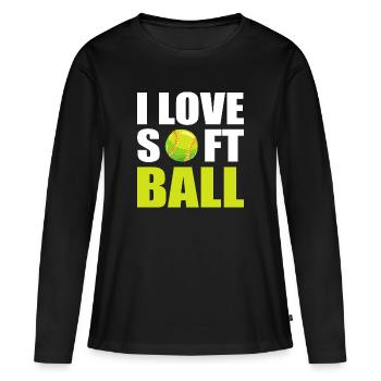 Softball Joueurs de softball - T-shirt manches longues Premium bio Femme - noir - Devant - Julia (174cm)