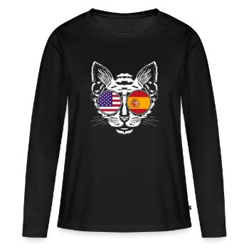 Spanisch - Frauen Premium Bio Langarmshirt - Schwarz - Vorne - Julia (174cm)