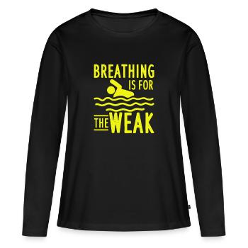 Schwimmer Ohne Atemzug Schwimmlehrer Spruch - Frauen Premium Bio Langarmshirt - Schwarz - Vorne - Julia (174cm)