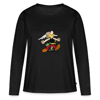 Astérix - Un esprit sain dans un corps sain - T-shirt manches longues Premium bio Femme - noir - Devant - Julia (174cm)