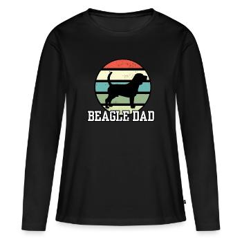 Beagle Dad I Retro Beagle Dad - T-shirt manches longues Premium bio Femme - noir - Devant - Julia (174cm)