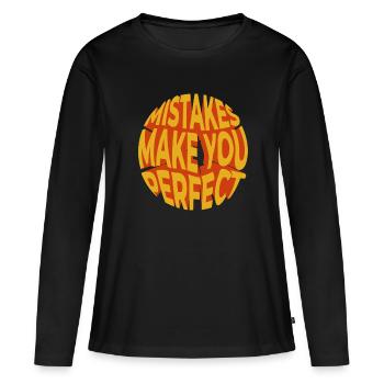 Fehler machen Sie perfekt - Frauen Premium Bio Langarmshirt - Schwarz - Vorne - Julia (174cm)