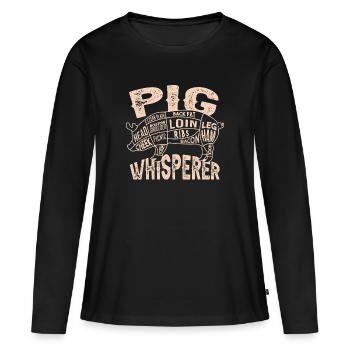 Butcher Butcher Butcher Butcher’s Gift - T-shirt manches longues Premium bio Femme - noir - Devant - Julia (174cm)