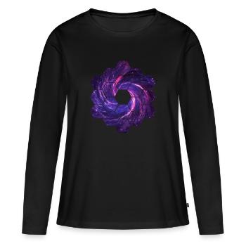Supernova | Weltraum, geometrische Figur - Frauen Premium Bio Langarmshirt - Schwarz - Vorne - Julia (174cm)