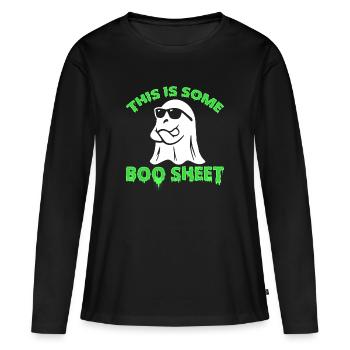 Halloween Boo Ghost Costume This is Some Boo Sheet - Women's Premium Organic Long Sleeve Shirt - black - Front - Julia (174cm)
