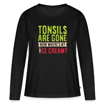 Tonsillektomie Genesung Mandelentfernung - Frauen Premium Bio Langarmshirt - Schwarz - Vorne - Julia (174cm)