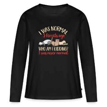 Furet, propriétaire de furet - T-shirt manches longues Premium bio Femme - noir - Devant - Julia (174cm)