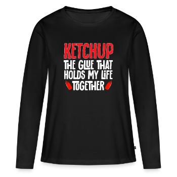 Ketchup Ketchup à la tomate - T-shirt manches longues Premium bio Femme - noir - Devant - Julia (174cm)