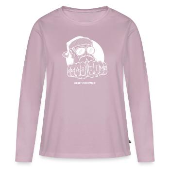 PAPY XMAS TIME WHITE - Frauen Premium Bio Langarmshirt - Altrosa - Vorne - Julia (174cm)