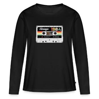 Vintage Cassette 1984 Retro Classic Birthday - Women's Premium Organic Long Sleeve Shirt - black - Front - Julia (174cm)