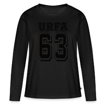 Urfa 63 - Frauen Premium Bio Langarmshirt - Schwarz - Vorne - Julia (174cm)
