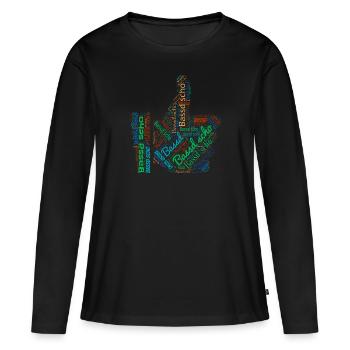 Franken Fränkisch Bassd scho - Frauen Premium Bio Langarmshirt - Schwarz - Vorne - Julia (174cm)