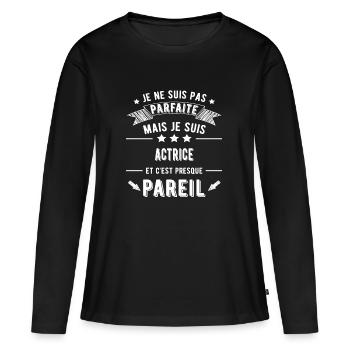 actrice - T-shirt manches longues Premium bio Femme - noir - Devant - Julia (174cm)