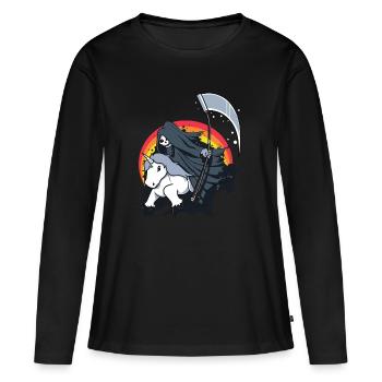la mort de la mort licorne Sense cadeau drôle - T-shirt manches longues Premium bio Femme - noir - Devant - Julia (174cm)