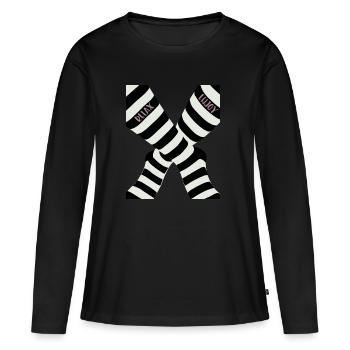relax and enjoy - T-shirt manches longues Premium bio Femme - noir - Devant - Julia (174cm)