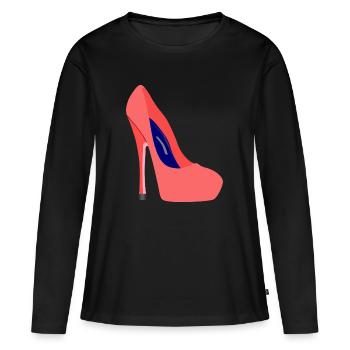 chaussure stiletto talons hauts - T-shirt manches longues Premium bio Femme - noir - Devant - Julia (174cm)