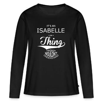 Isabelle - T-shirt manches longues Premium bio Femme - noir - Devant - Julia (174cm)