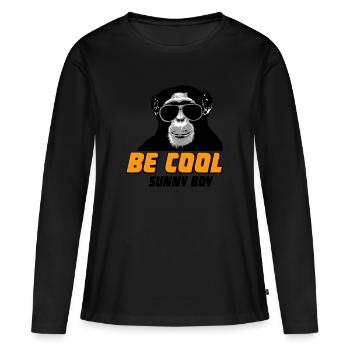 Chimpanzee - monkey - Women's Premium Organic Long Sleeve Shirt - black - Front - Julia (174cm)