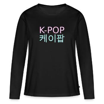 K-Pop Korean Pop Music - Frauen Premium Bio Langarmshirt - Schwarz - Vorne - Julia (174cm)
