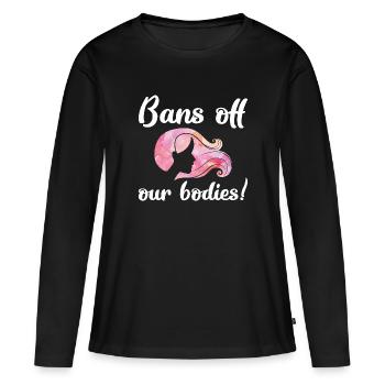 Bannit nos corps - T-shirt manches longues Premium bio Femme - noir - Devant - Julia (174cm)