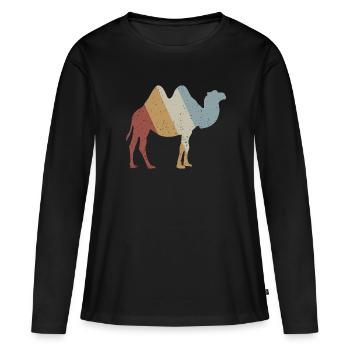 Camel Retro Style Vintage - Women's Premium Organic Long Sleeve Shirt - black - Front - Julia (174cm)