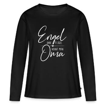 Großmutter Oma Enkel Omi Geschenk Geschenksidee - Frauen Premium Bio Langarmshirt - Schwarz - Vorne - Julia (174cm)