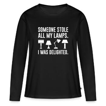Jemand hat alle meine Lampen gestohlen - Frauen Premium Bio Langarmshirt - Schwarz - Vorne - Julia (174cm)