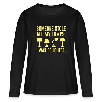 Jemand hat alle meine Lampen gestohlen - Frauen Premium Bio Langarmshirt - Schwarz - Vorne - Julia (174cm)