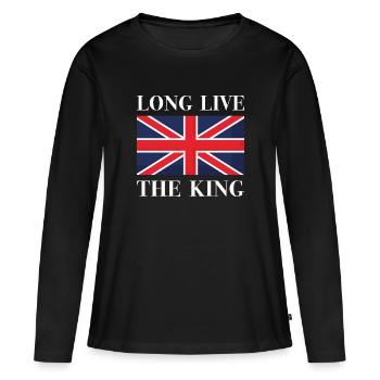 Vive le Roi - T-shirt manches longues Premium bio Femme - noir - Devant - Julia (174cm)