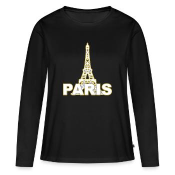 Pariser Eiffelturm - Frauen Premium Bio Langarmshirt - Schwarz - Vorne - Julia (174cm)