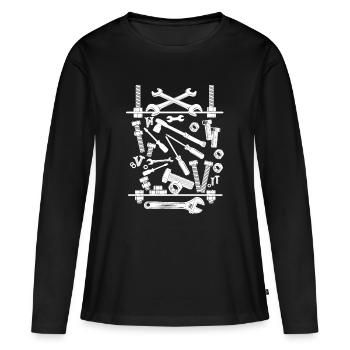 Composition of tools white - Women's Premium Organic Long Sleeve Shirt - black - Front - Julia (174cm)