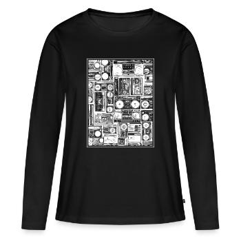 Musique - T-shirt manches longues Premium bio Femme - noir - Devant - Julia (174cm)