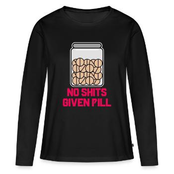 Je ne me soucie pas de l’attitude de déclaration - T-shirt manches longues Premium bio Femme - noir - Devant - Julia (174cm)