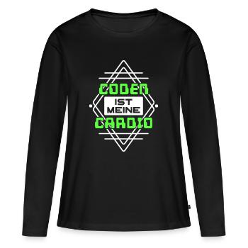 Coden Statement Developer Computerfreak Skripting - Frauen Premium Bio Langarmshirt - Schwarz - Vorne - Julia (174cm)