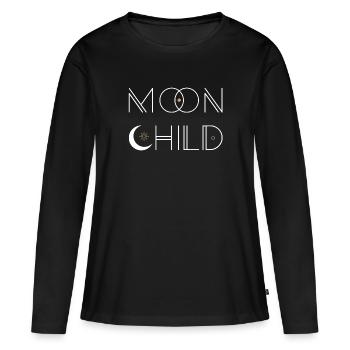 Moon Child, Boho Chic, Spiritual & Mindful design - Women's Premium Organic Long Sleeve Shirt - black - Front - Julia (174cm)