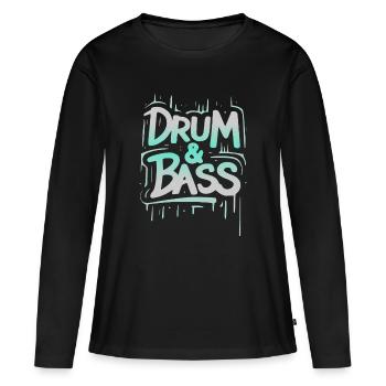 Drum and bass - Women's Premium Organic Long Sleeve Shirt - black - Front - Julia (174cm)