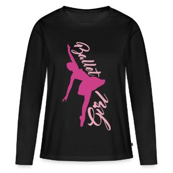 danseuse de ballet - T-shirt manches longues Premium bio Femme - noir - Devant - Julia (174cm)