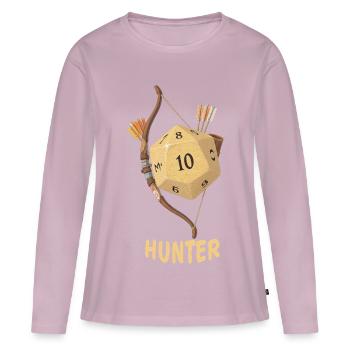 D20 with Bow & Arrow – Hunter Fantasy Dice - Women's Premium Organic Long Sleeve Shirt - dusky pink - Front - Julia (174cm)