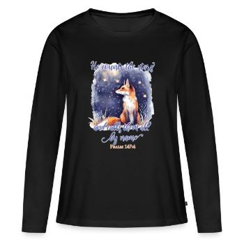 Fox Bible Verse Christian - T-shirt manches longues Premium bio Femme - noir - Devant - Julia (174cm)