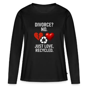 Chemise drôle pour la fête de rupture et divorce - T-shirt manches longues Premium bio Femme - noir - Devant - Julia (174cm)
