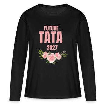 Avenir Tata 2027 Floral - Women's Premium Organic Long Sleeve Shirt - black - Front - Julia (174cm)