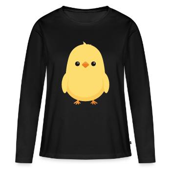 chick - Women's Premium Organic Long Sleeve Shirt - black - Front - Julia (174cm)