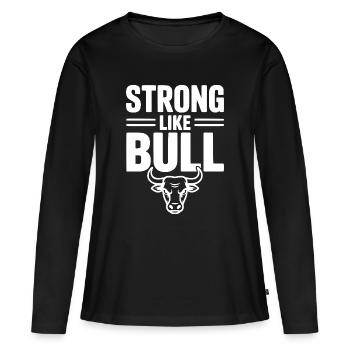 Fort comme un taureau - T-shirt manches longues Premium bio Femme - noir - Devant - Julia (174cm)