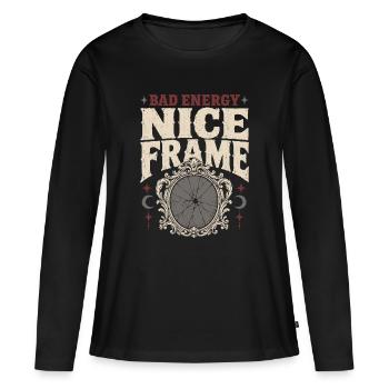 Haunted mirror, cursed mirror spirit in the mirror, - Women's Premium Organic Long Sleeve Shirt - black - Front - Julia (174cm)