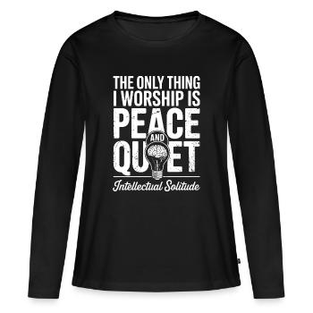 Peace and Quiet: Intellectual Solitude - Women's Premium Organic Long Sleeve Shirt - black - Front - Julia (174cm)