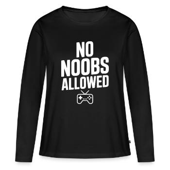 Keine Noobs erlaubt - Frauen Premium Bio Langarmshirt - Schwarz - Vorne - Julia (174cm)