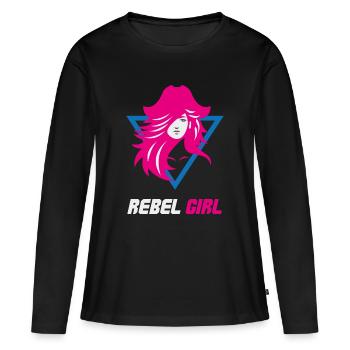 Rebel Girl Baddie Power - Women's Premium Organic Long Sleeve Shirt - black - Front - Julia (174cm)