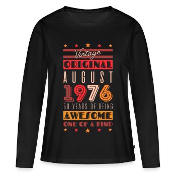Vintage 1976: 50 Jahre - Frauen Premium Bio Langarmshirt - Schwarz - Vorne - Julia (174cm)