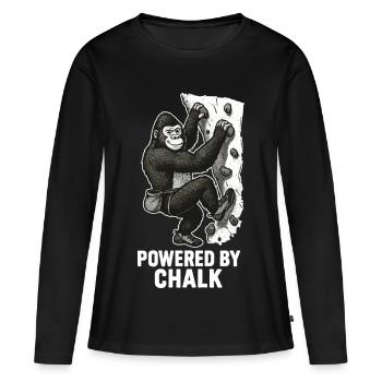 Bloc de gorille – Propulsé par la Déclaration à la craie - T-shirt manches longues Premium bio Femme - noir - Devant - Julia (174cm)